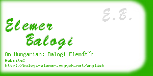 elemer balogi business card